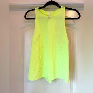 NWT bright yellow lululemon running tank. Size 6